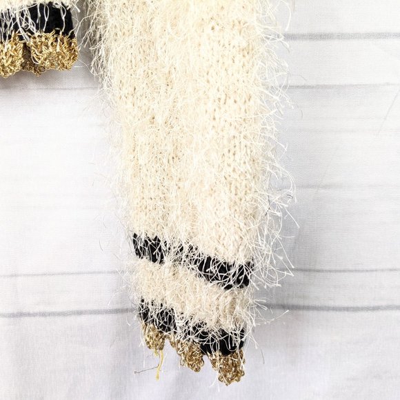 Anthropologie Ceres Cream Gold  Eyelash Cardigan - Picture 4 of 7